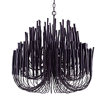 Люстра черная с несколькими ярусами деревянных палочек Bright Wooden Chandelier варинант исполнения - 9 | Loft Concept в Костроме