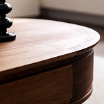 Кофейный стол овальный из дерева с 2-мя ящиками Coffee Walnut Table варинант исполнения - 9 | Loft Concept в Костроме