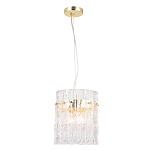 Подвесной светильник цилиндрической формы с текстурными стеклянными элементами Textured Glass Chandelier варинант исполнения - 3 | Loft Concept в Костроме