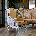 Кресло из массива бука бежевое с растительным орнаментом Raffael Beige Floral Armchair варинант исполнения - 7 | Loft Concept в Костроме
