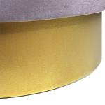 Пуф фиолетовый велюр на золотом металлическом основании Golden Belt варинант исполнения - 3 | Loft Concept в Костроме