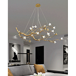 Люстра в виде золотой ветки с цветами Glass Flower Pendant Light варинант исполнения - 6 | Loft Concept в Костроме