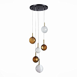 Люстра светодиодная с сферическими стеклянными плафонами Splatter варинант исполнения - 3 | Loft Concept в Костроме