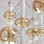 Люстра с плафонами из прозрачного и янтарного стекла в виде шаров и ромбов Gabriel Scott Luna варинант исполнения - 4 | Loft Concept в Костроме