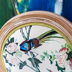 Стул из массива бука бежевый с изображением птиц и цветов Beige Green Chinoiserie Rose Garden Chair варинант исполнения - 3 | Loft Concept в Костроме