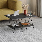 Стол журнальный с прямоугольной столешницей и полкой цвета антрацит ESSEL ANTHRACITE варинант исполнения - 2 | Loft Concept в Костроме