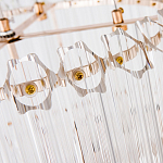 Люстра подвесная круглая с прозрачными хрустальными трубками и золотистым каркасом Диаметр 44 см Hexagon Tube Light варинант исполнения - 3 | Loft Concept в Костроме