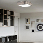 Потолочный светильник квадратный с гофрированным абажуром цвета графит Millennium варинант исполнения - 3 | Loft Concept в Костроме