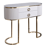 Консоль с белая овальная с мраморной столешницей Thoroughbass  варинант исполнения - 1 | Loft Concept в Костроме