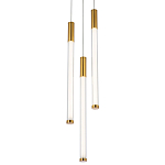 Подвесной светильник с 3-мя плафонами Cateline Brass Trio Tube Hanging Lamp варинант исполнения - 1 | Loft Concept в Костроме