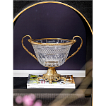 Чаша из прозрачного стекла с ручками и ободком из бронзы Eden Garden варинант исполнения - 2 | Loft Concept в Костроме