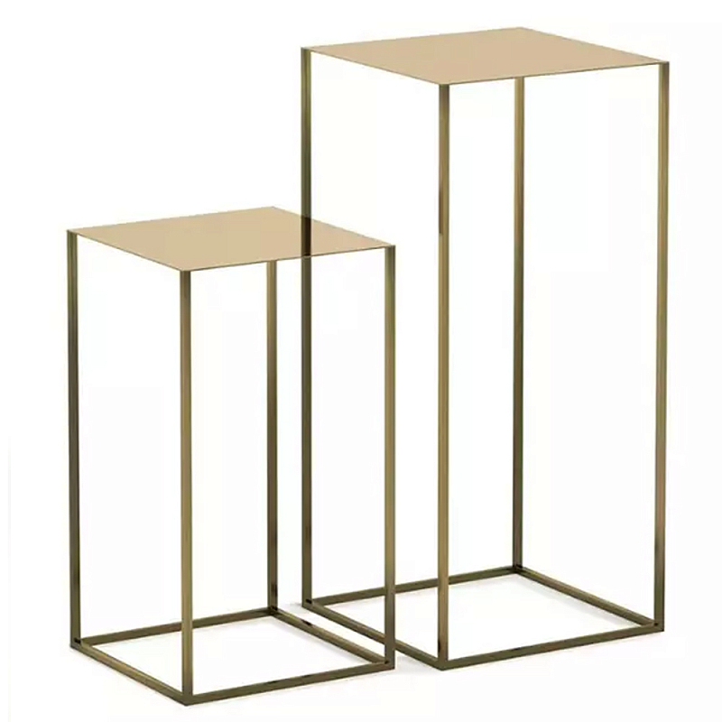 Набор из 2-х кофейных золотистых столиков Coffee Golden Tables Золотой Набор из 2-х кофейных золотистых столиков Coffee Golden Tables Золотой в Костроме | Loft Concept
