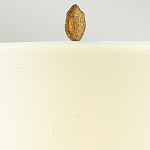 Настольная лампа с кремовым льняным цилиндрическим абажуром и ножкой в форме золотистой ветки Gilded Nola варинант исполнения - 2 | Loft Concept в Костроме