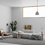 Стол журнальный бежево-серый из 3-х частей со столешницами в виде геометрических элементов MUND SIDE TABLE LIGHT MOCHA варинант исполнения - 2 | Loft Concept в Костроме