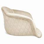 Барный стул со спинкой и подлокотниками на 4-х деревянных ножках Кремовый Велюр Ava Charm варинант исполнения - 3 | Loft Concept в Костроме