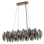 Люстра подвесная с овальными подвесками из стекла дымчатого цвета Harlow Crystal Round варинант исполнения - 1 | Loft Concept в Костроме