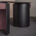 Дизайнерский письменный стол овальной формы с 2-мя выдвижными ящиками по бокам Parsec варинант исполнения - 2 | Loft Concept в Костроме