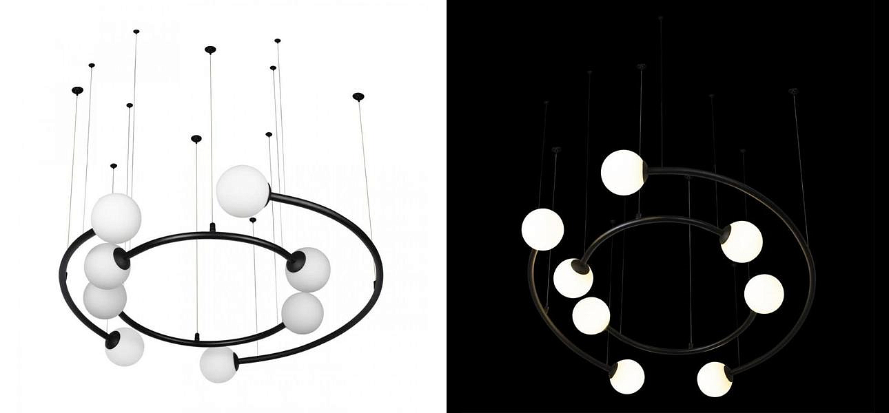 Дизайнерская Модульная Люстра PLANETARY two rings Black 80 см Дизайнерская Модульная Люстра PLANETARY two rings Black 80 см - Loft-Concept в Костроме