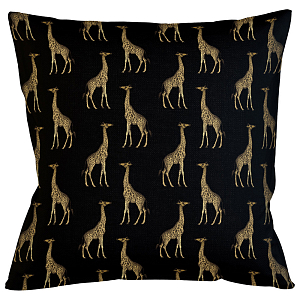 Декоративная подушка с узором из жирафов Home Safari Black