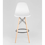 Пластиковый барный стул на ножках из массива бука Eames White варинант исполнения - 5 | Loft Concept в Костроме