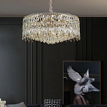 Люстра круглая с хрустальными подвесками на золотистом каркасе Roul Crystal Light варинант исполнения - 12 | Loft Concept в Костроме