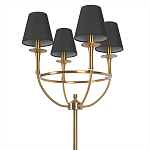 Торшер с металлическим основанием бронзового цвета с черными конусовидными абажурами Dignity варинант исполнения - 3 | Loft Concept в Костроме
