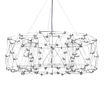Люстра с тонкой металлической конструкцией цвета хром Quasar варинант исполнения - 2 | Loft Concept в Костроме
