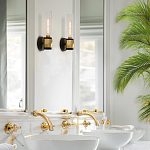 Бра для ванных комнат с прозрачным стеклянным плафоном в форме цилиндра Hinkley варинант исполнения - 17 | Loft Concept в Костроме