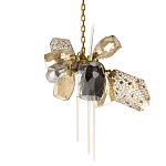 Люстра подвесная со стеклянными плафонами из дымчатого и золотистого с тремя вертикальными подвесками Gilded Mirage  варинант исполнения - 1 | Loft Concept в Костроме