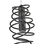 Подвесной светильник светодиодный из металла со спиральным декоративным элементом черный Metal Spiral варинант исполнения - 4 | Loft Concept в Костроме