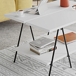 Стол журнальный с белой прямоугольной столешницей и полкой ESSEL WHITE варинант исполнения - 3 | Loft Concept в Костроме