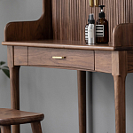 Туалетный стол деревянный с ящиком и зеркалом Moon Walnut Furniture варинант исполнения - 7 | Loft Concept в Костроме