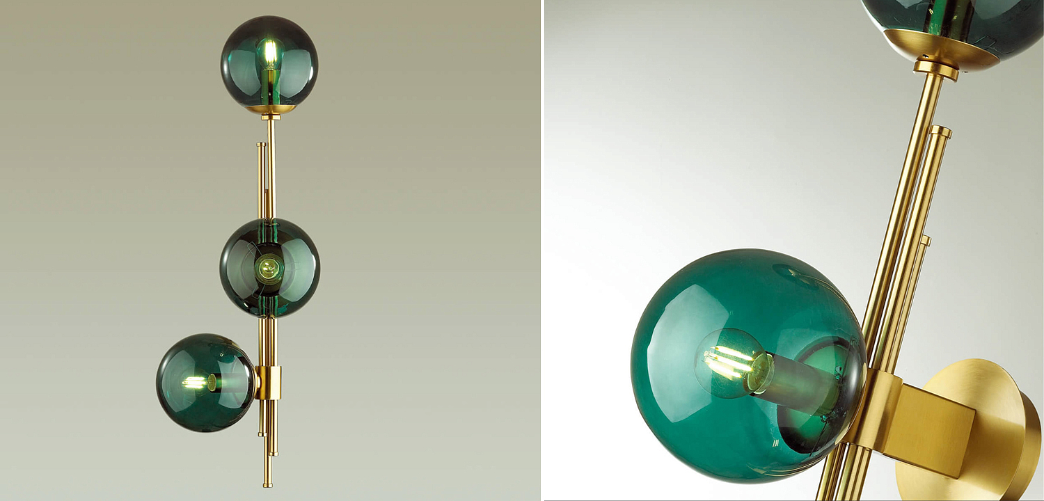 Бра TRILOGY WALL SCONCE Turquoise glass 70 Бра TRILOGY WALL SCONCE Turquoise glass 70 - Loft-Concept в Костроме