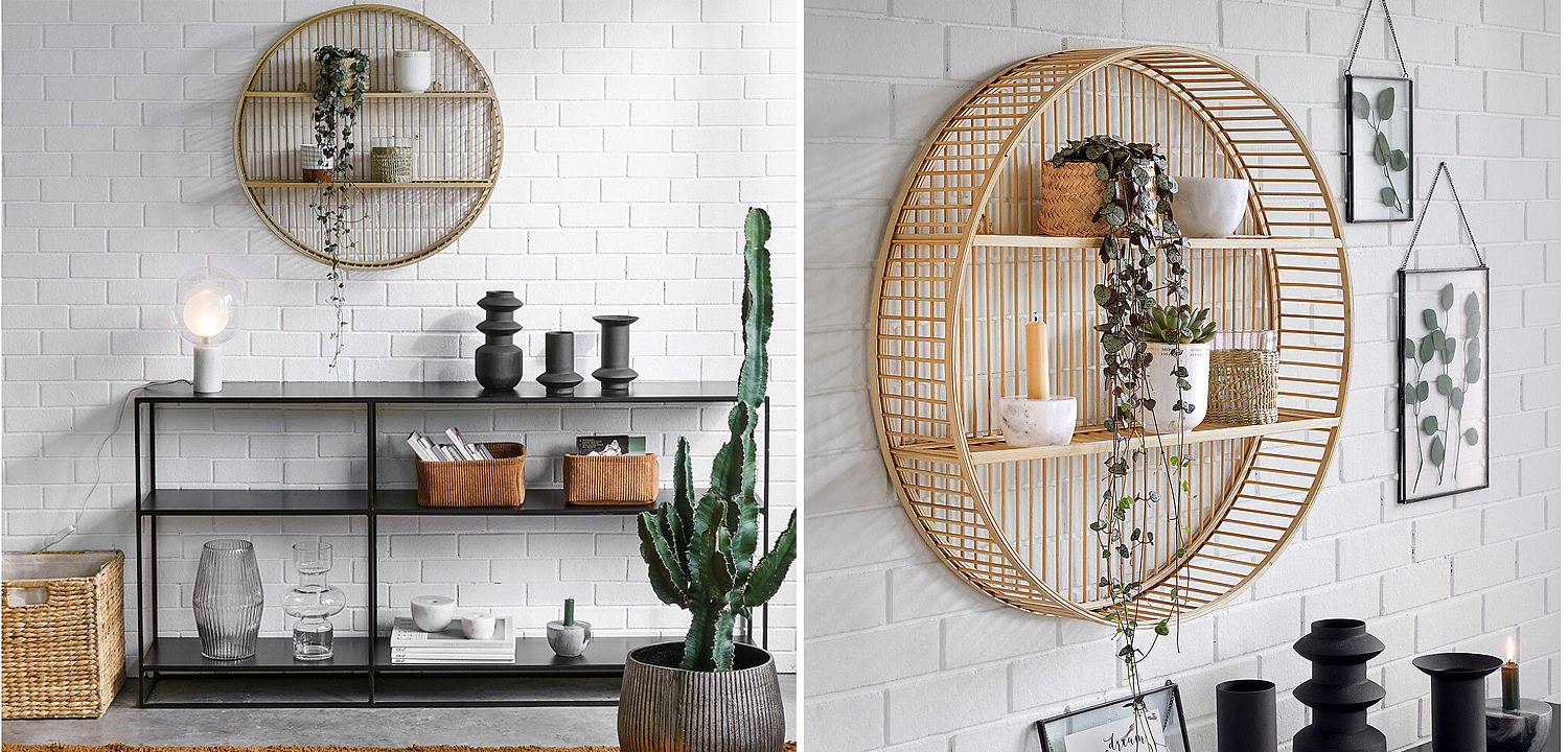 Полка Wicker Bamboo Shelf Полка Wicker Bamboo Shelf - Loft-Concept в Костроме