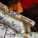 Кресло из натурального бука бежевое с изображением птиц и цветов Beige Green Chinoiserie Garden Armchair варинант исполнения - 4 | Loft Concept в Костроме