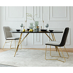 Обеденный стол на металлических ножках Ward Brass Dining Table варинант исполнения - 5 | Loft Concept в Костроме