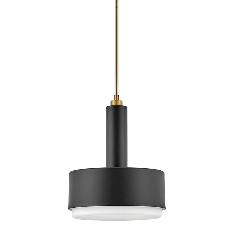 Подвесной светильник цилиндрический с белым плафоном Hinkley Латунь Бронза Белый в Костроме | Loft Concept 