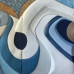 Арт-объект ручной работы Blue Abstraction из 4-х панелей варинант исполнения - 4 | Loft Concept в Костроме