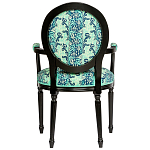 Стул из натурального бука с подлокотниками Ikat Pattern бирюзовый варинант исполнения - 2 | Loft Concept в Костроме