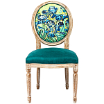 Стул из натурального бука зелёный с цветочным принтом Impressionism in Color варинант исполнения - 1 | Loft Concept в Костроме