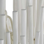 Люстра белая с несколькими ярусами деревянных палочек Bright Wooden Chandelier варинант исполнения - 10 | Loft Concept в Костроме