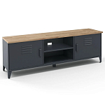 ТВ-тумба из металла и столешницей из массива дуба Metal Wood TV-Stand варинант исполнения - 2 | Loft Concept в Костроме