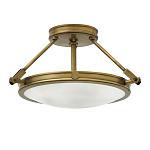 Потолочный светильник цвета латунь с плоским круглым плафоном Hinkley варинант исполнения - 4 | Loft Concept в Костроме