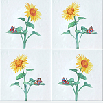 Плитка с узором Подсолнух варинант исполнения - 1 | Loft Concept в Костроме