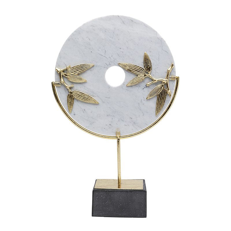 Декоративный арт-объект из мрамора Marble Ring Белый Мрамор Bianco Золотой Черный в Костроме | Loft Concept 