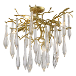 Люстра потолочная с прозрачными стеклянными подвесками в форме капель Droplet Chandelier варинант исполнения - 3 | Loft Concept в Костроме