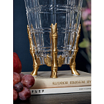 Ваза из прозрачного стекла с бронзовыми ножками и фигурками попугаев Eden Garden porcelain and bronze варинант исполнения - 4 | Loft Concept в Костроме