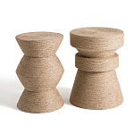 Приставной стол с отделкой из джута Juti D30 см варинант исполнения - 5 | Loft Concept в Костроме