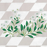 Обои ручная роспись Tiled Meadow Original colourway on Lilac Hint slub silk варинант исполнения - 2 | Loft Concept в Костроме