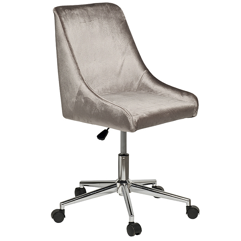 Кресло офисное с обивкой из серого велюра Stylish Velor Office Chair Серый в Костроме | Loft Concept 